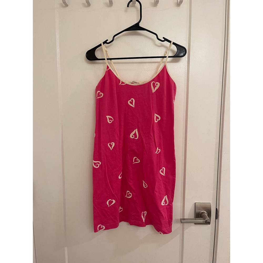 Vintage Y2K Victorias Secret Heart‎ Cotton Pink Mini Pajama Dress Lingerie
